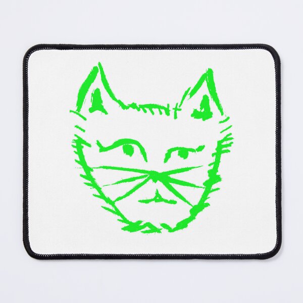 Item preview, Questioning Cat Fluoro Green designed and sold by MagentaTwilight.