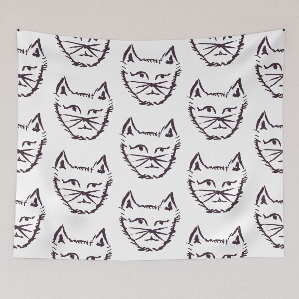 Item preview, Questioning Cat Purple Black designed and sold by MagentaTwilight.