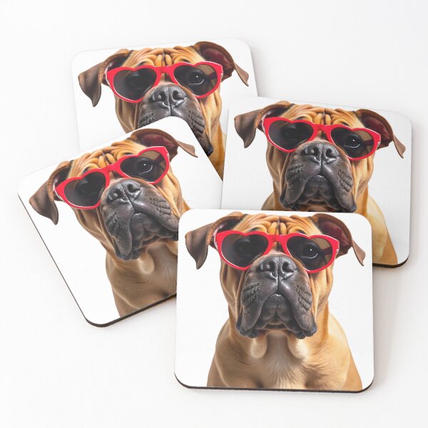 Item preview, Funny cool Chinese Shar Pei dog wearing a heart shape sunglasses designed and sold by LazyOwlStore.