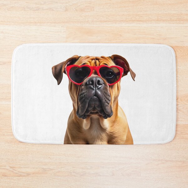 Item preview, Funny cool Chinese Shar Pei dog wearing a heart shape sunglasses designed and sold by LazyOwlStore.