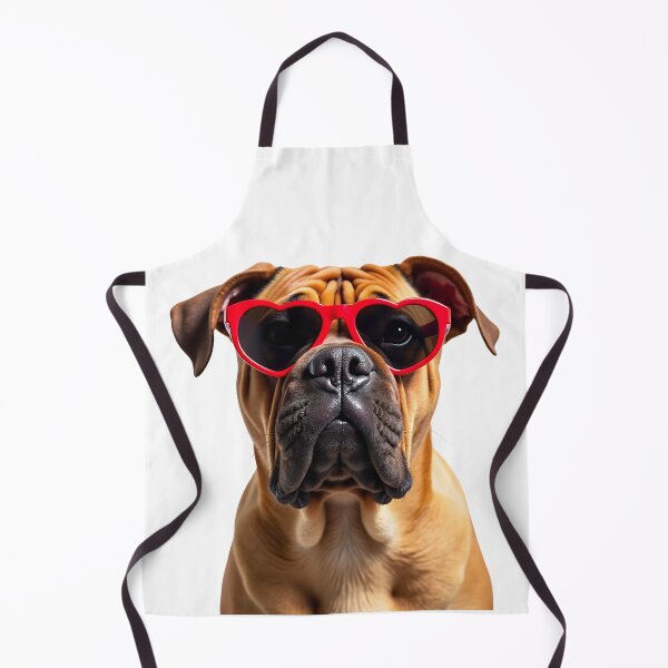Item preview, Funny cool Chinese Shar Pei dog wearing a heart shape sunglasses designed and sold by LazyOwlStore.