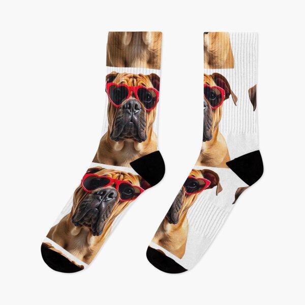 Item preview, Funny cool Chinese Shar Pei dog wearing a heart shape sunglasses designed and sold by LazyOwlStore.