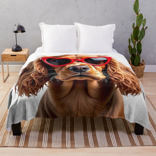 Item preview, Funny cool Cocker Spaniel dog wearing a heart shape sunglasses designed and sold by LazyOwlStore.