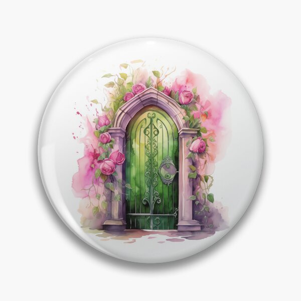 Item preview, Green Door With Blooming Roses designed and sold by New-School-Wave.