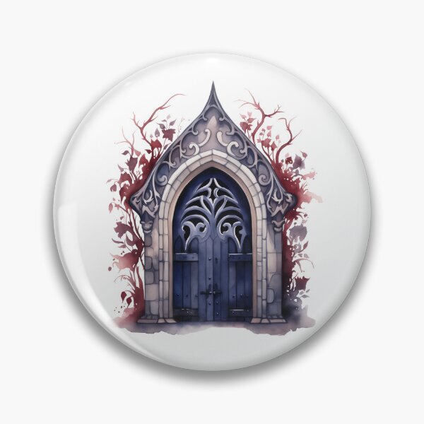 Item preview, Gothic Blue Door With Floral Frame designed and sold by New-School-Wave.