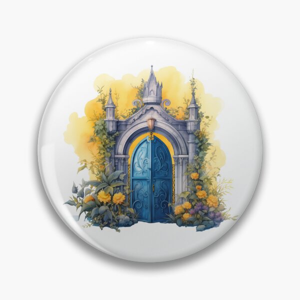 Item preview, Gothic Blue Door With Yellow Flowers designed and sold by New-School-Wave.
