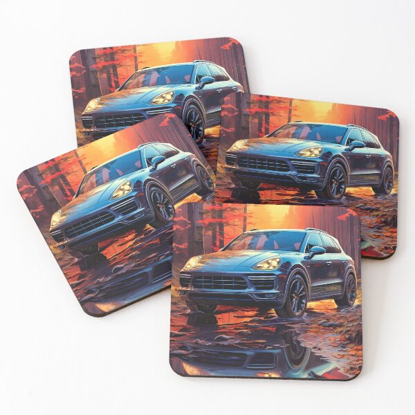 Item preview, Porsche Cayenne Turbo Driving Through Scenic Autumn Path designed and sold by RevUpDesign.