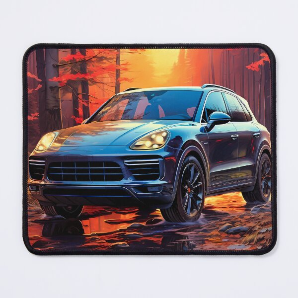Item preview, Porsche Cayenne Turbo Driving Through Scenic Autumn Path designed and sold by RevUpDesign.
