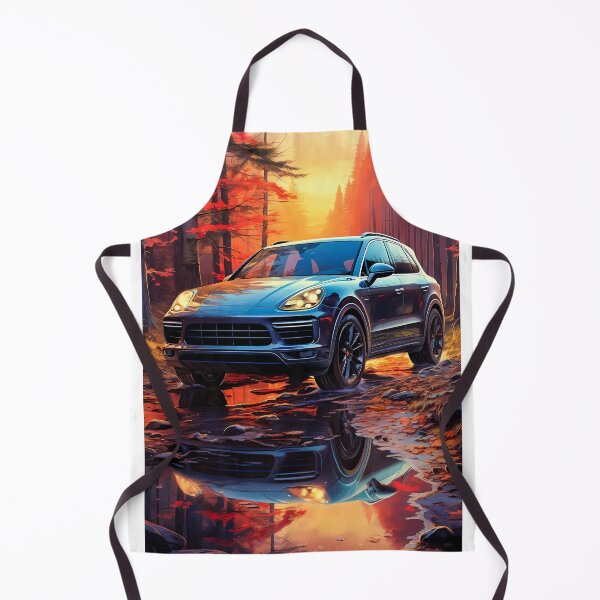 Item preview, Porsche Cayenne Turbo Driving Through Scenic Autumn Path designed and sold by RevUpDesign.