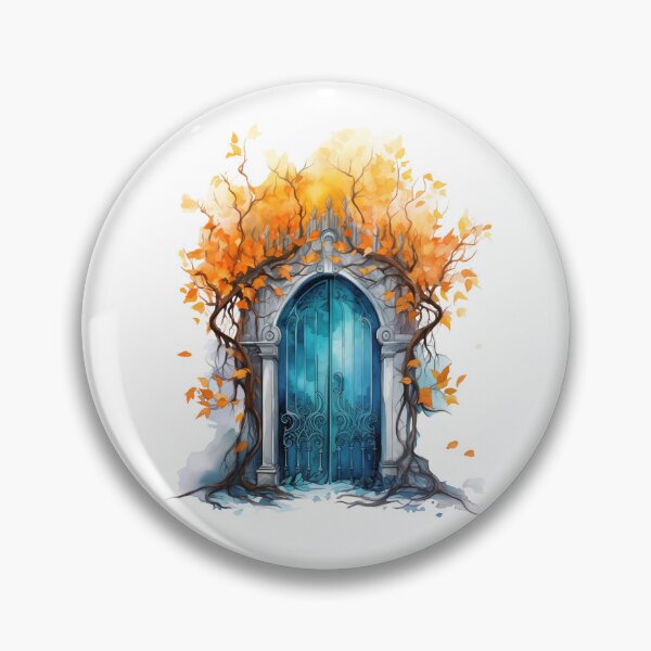 Item preview, Orange Foliage Around Blue Door designed and sold by New-School-Wave.