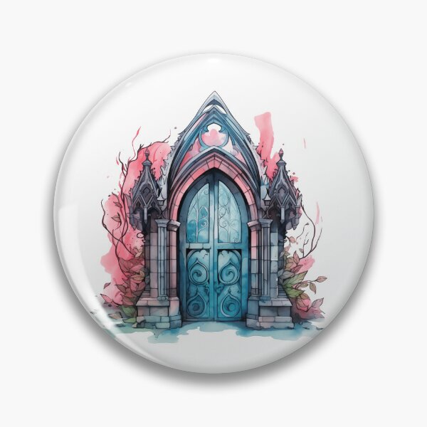 Item preview, Blue Gothic Door with Pink Highlights designed and sold by New-School-Wave.