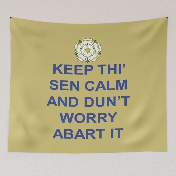 Item preview, Keep Thi Sen Calm Else And Dunt Worry Abart It Blue Text designed and sold by taiche.