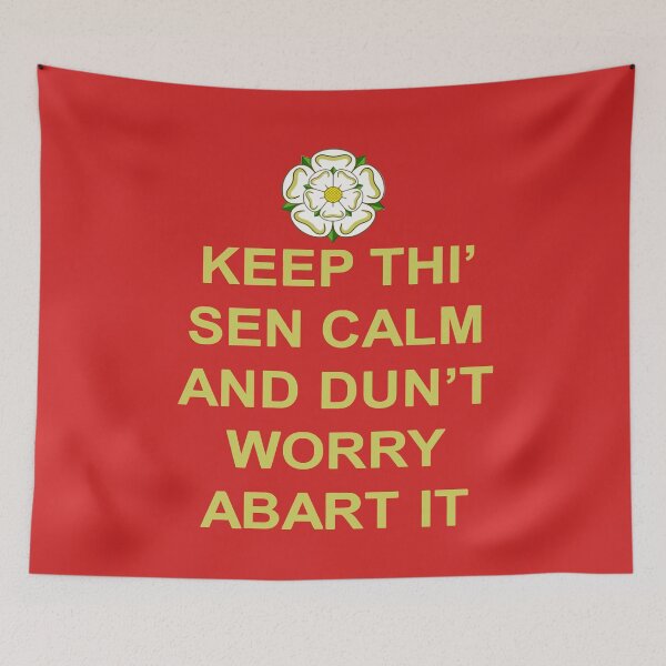 Item preview, Keep Thi Sen Calm Else And Dunt Worry Abart It Yellow Text designed and sold by taiche.