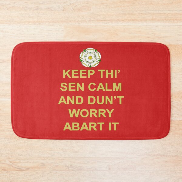 Item preview, Keep Thi Sen Calm Else And Dunt Worry Abart It Yellow Text designed and sold by taiche.