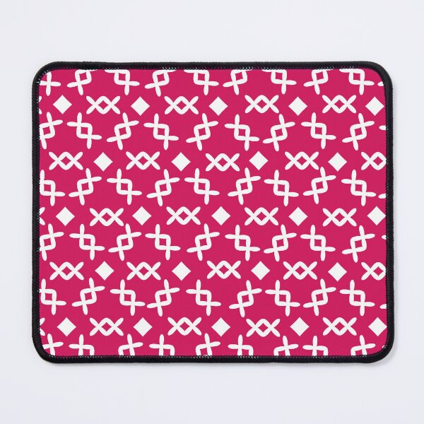 Item preview, White geometric line pattern on red background designed and sold by wonghong.