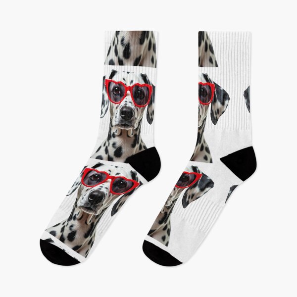 Item preview, Funny cool Dalmatian dog wearing a heart shape sunglasses designed and sold by LazyOwlStore.