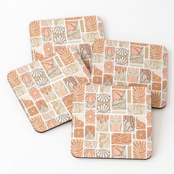 Item preview, Abstract vintage flowers, leaves and branches pattern designed and sold by DarianaArt.