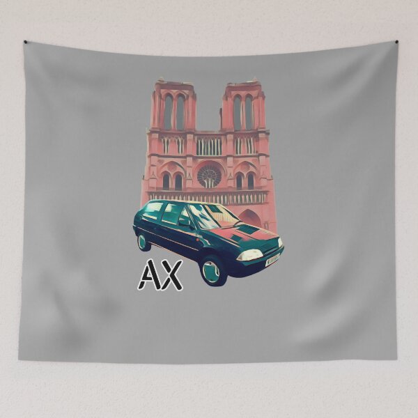 Item preview, AX French Small Car in front of Notre Dame Paris designed and sold by WheresTheTShirt.