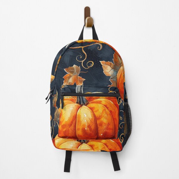 Item preview, Pumpkin Patch Fall Autumn artwork on navy background designed and sold by NikkofTime.