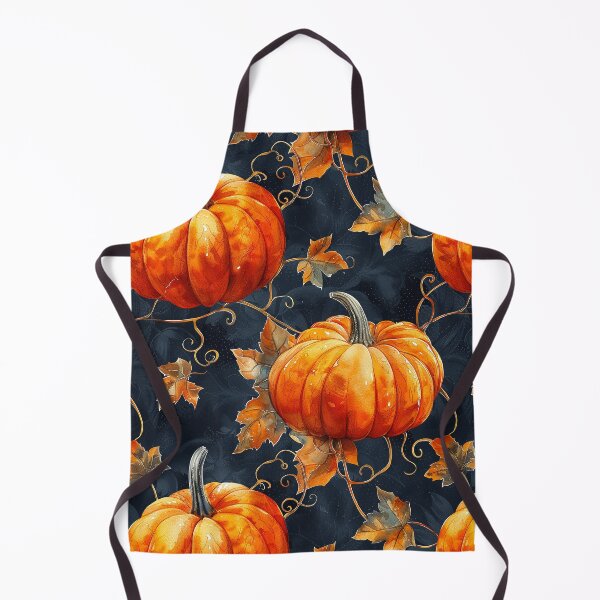 Item preview, Pumpkin Patch Fall Autumn artwork on navy background designed and sold by NikkofTime.