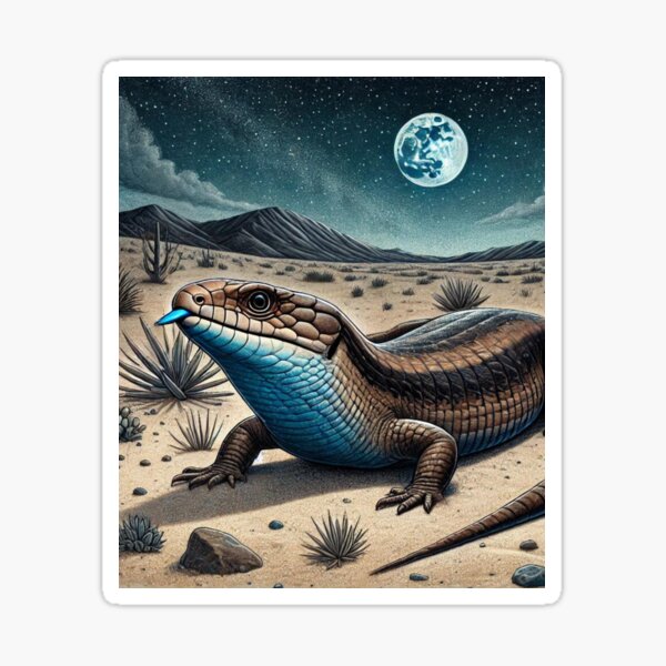 Item preview, Copy of Peaceful Blue Tongue Skink Under Moonlit Night designed and sold by NocturnalNook.