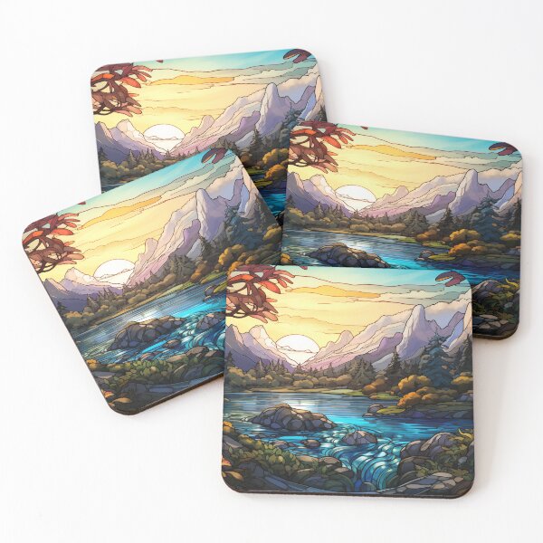 Item preview, Stained Glass of Mountain Stream designed and sold by Cozirlax.