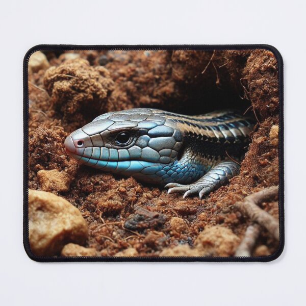 Item preview, Blue-Tongue Skink Burrowed in Dirt designed and sold by NocturnalNook.