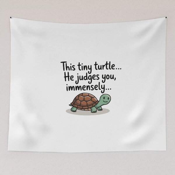 Item preview, Judgmental Tiny Turtle Cartoon designed and sold by NiftyWrx.