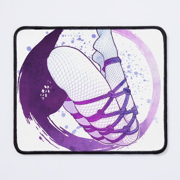 Item preview, Shibari rope artwork - Kinabaku butt pink purple - Legs feet fishnet stockings designed and sold by PraetorianX.