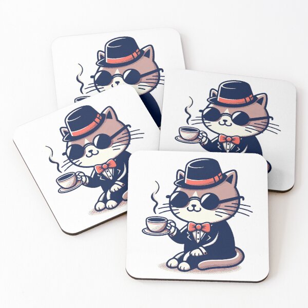 Item preview, Gentleman Cat with a cup of Coffee designed and sold by Azrora.