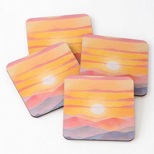 Item preview, Sunset Over Rolling Hills in Watercolor Painting Mug designed and sold by Cozirlax.