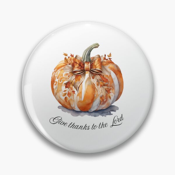 Item preview, Give Thanks to The Lord Watercolor Fall Pumpkin designed and sold by ThePinkProject.