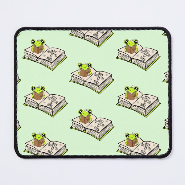 Item preview, Frog Reading "Easily Distracted by Books" - Green designed and sold by MrsCreative1.