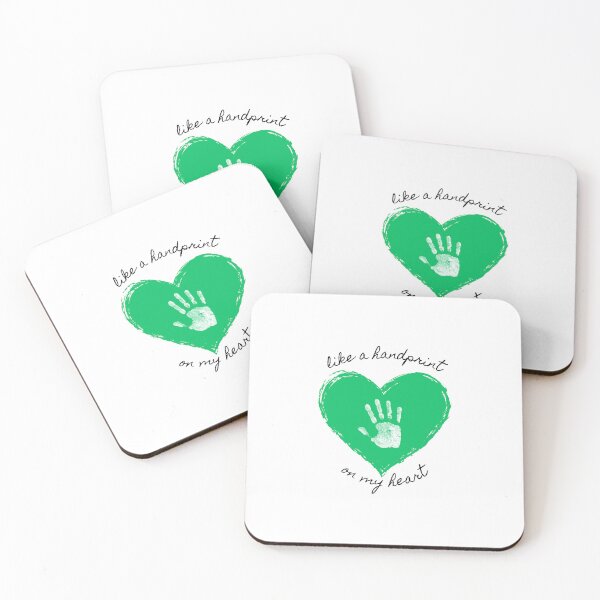 Item preview, Wicked Sticker Handprint on my Heart GREEN designed and sold by cici-at-theatre.