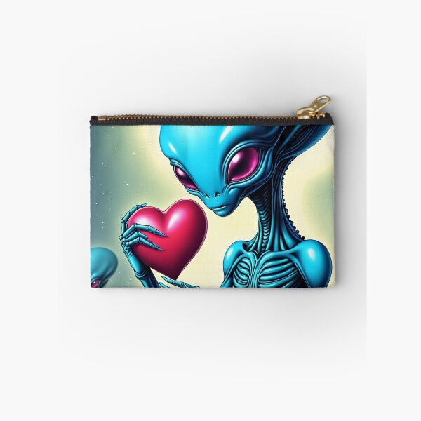 Item preview, Red Eyed Alien looking at  red heart  designed and sold by Juana-.