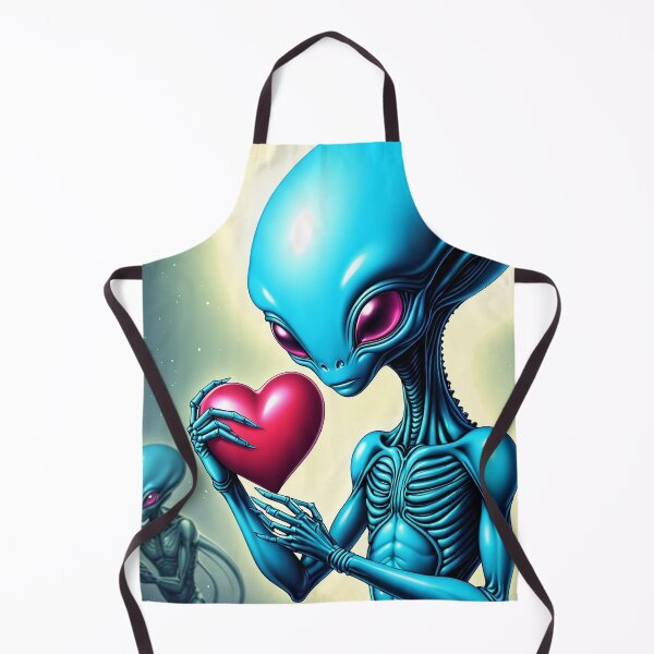 Item preview, Red Eyed Alien looking at red heart designed and sold by Juana-.