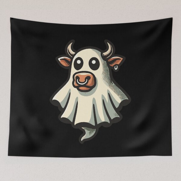 Item preview, Funny Cow Ghost Bull Sheet Halloween designed and sold by LuminOrb.