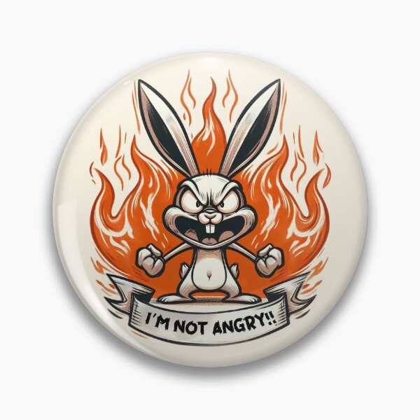 Item preview, I'm Not Angry Bunny - Fiery Cartoon Rabbit designed and sold by Dream-Fab.
