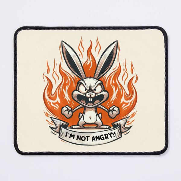 Item preview, I'm Not Angry Bunny - Fiery Cartoon Rabbit designed and sold by Dream-Fab.