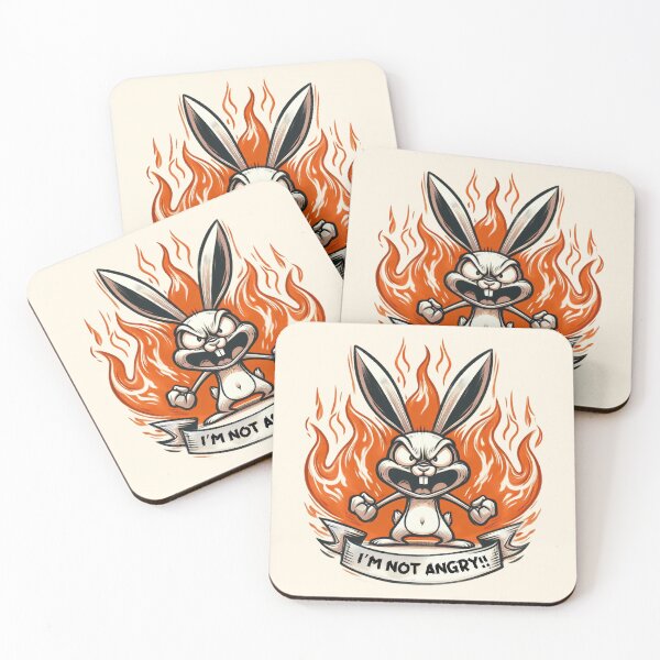 Item preview, I'm Not Angry Bunny - Fiery Cartoon Rabbit designed and sold by Dream-Fab.
