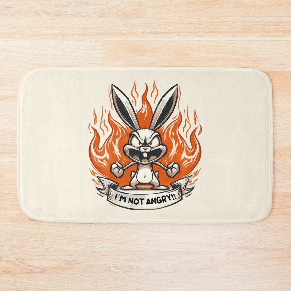 Item preview, I'm Not Angry Bunny - Fiery Cartoon Rabbit designed and sold by Dream-Fab.