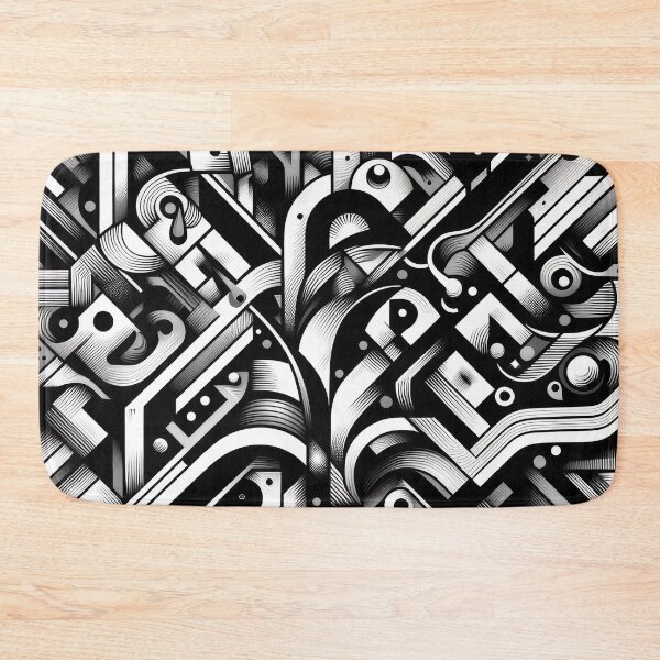Item preview, Looks like a lot of wrenches - abstract black and white geometrical art designed and sold by yearmoe.