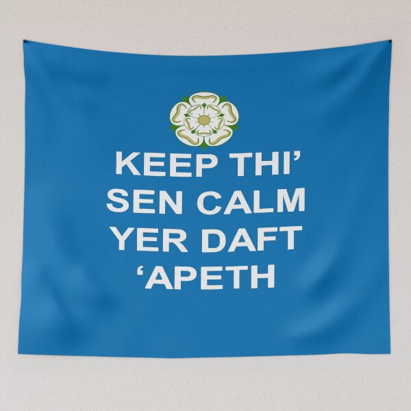 Item preview, Keep Thi Sen Calm Yer Daft Apeth White Text designed and sold by taiche.