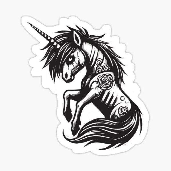 Item preview, Creepy Gothic Unicorn Aesthetic Goth Design designed and sold by LuminOrb.