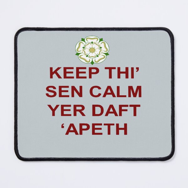 Item preview, Keep Thi Sen Calm Yer Daft Apeth Red Text designed and sold by taiche.
