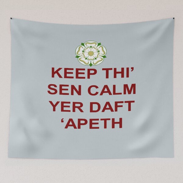 Item preview, Keep Thi Sen Calm Yer Daft Apeth Red Text designed and sold by taiche.