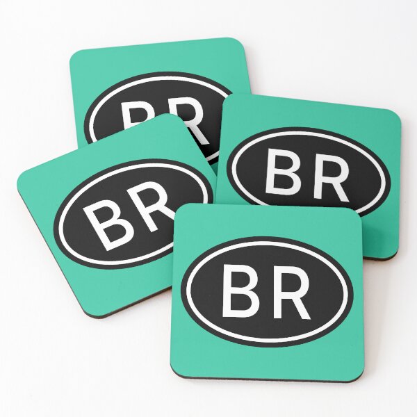 Item preview, BR Initials Monogram Oval White Letters designed and sold by Jeallan Designs.