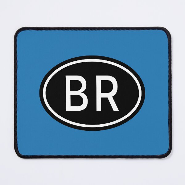 Item preview, BR Initials Monogram Oval White Letters designed and sold by Jeallan Designs.
