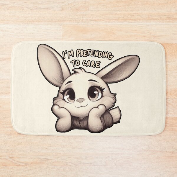 Item preview, I'm Pretending to Care Bunny - Cute Sarcastic Design designed and sold by Dream-Fab.
