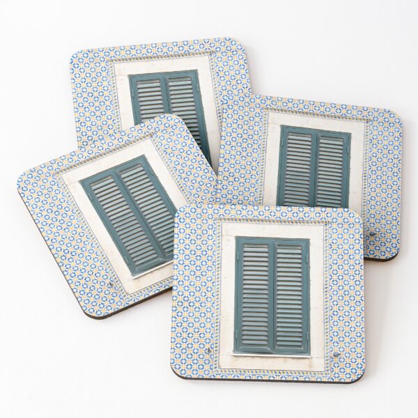 Item preview, Green Window, Yellow & Blue Tiles designed and sold by The Discreet Peacock.